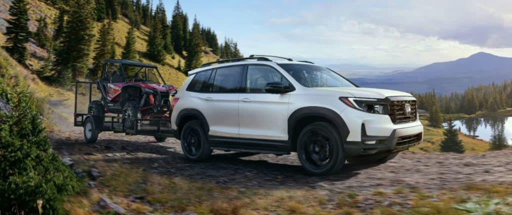 2024 Honda Passport Black Edition Platinum White Pearl towing