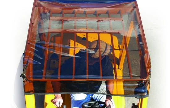 Solarcap Tinted Roof installed on outdoor forklift top view