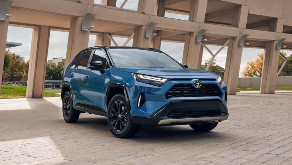 2025 toyota rav4 hybrid xse cavalry blue front